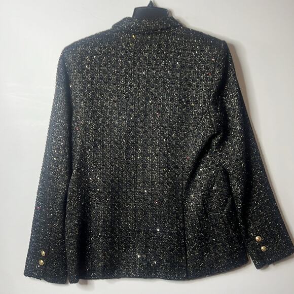 L’Agence CHAMBERLAIN SEQUIN EMBELLISHED‎ METTALIC MULTI TWEED BLAZER SIZE 10 - Picture 2 of 12